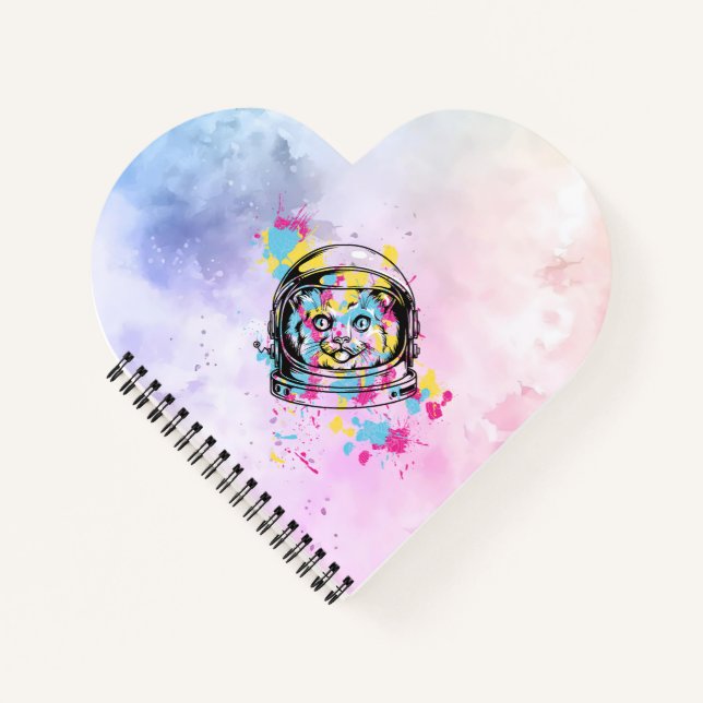 Astronaut Katze Notizbuch (Vorderseite)