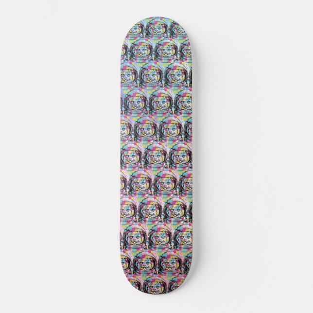 Astronaut Katze Skateboard (Vorderseite)