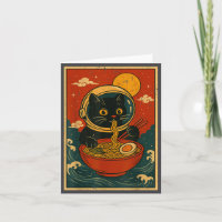 Astronaut Katzen Ramen Japanische Grafik T-Shirts 