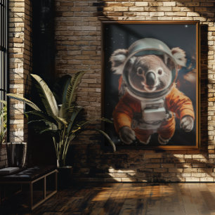 Astronaut Koala Weltraumkinderkrippe Poster