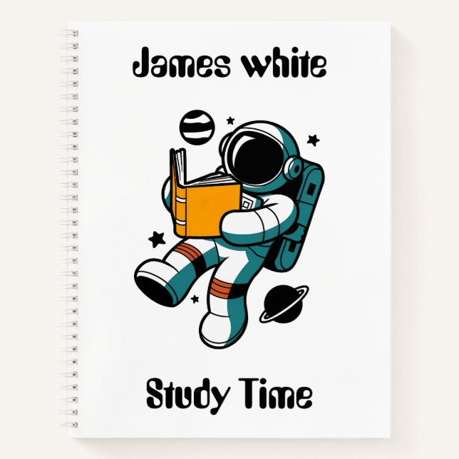Astronaut lesen: Lernen ohne Gravitation Notizbuch (Vorderseite)