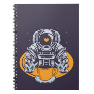 Astronaut-Liebe-Kaffee Notizblock