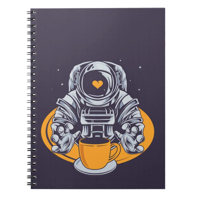 Astronaut-Liebe-Kaffee Notizblock (Vorderseite)