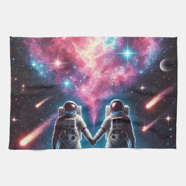 Astronaut Liebe Küchentuch (Horizontal)