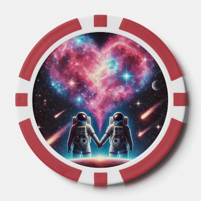 Astronaut Liebe Poker Chip (Vorderseite)