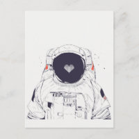 Astronaut-Liebe-Postkarte