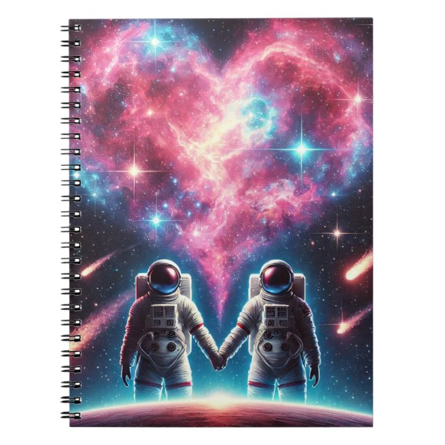 Astronaut Liebe SpiralNotebook Notizblock (Vorderseite)