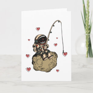 Astronaut Liebes Valentinsherz Karte