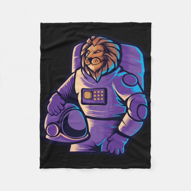 Astronaut Lion King Fleecedecke (Vorderseite)