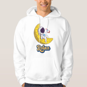 Astronaut lügt und entspannt auf dem Mond. Hoodie