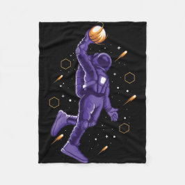 Astronaut macht Slam Dunk Fleecedecke