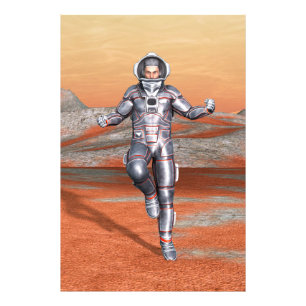 Astronaut Mars Explorer Alien Planet Weltraum Kuns Fotodruck