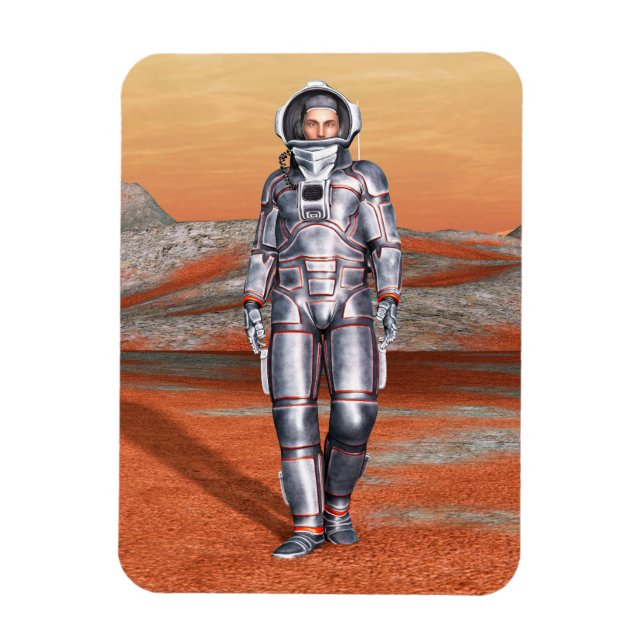 Astronaut Mars Explorer Alien Planet Weltraum Kuns Magnet (Vertikal)