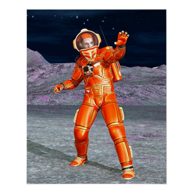 Astronaut Mars Explorer Alien Planet Weltraum Kuns Poster (Vorderseite)