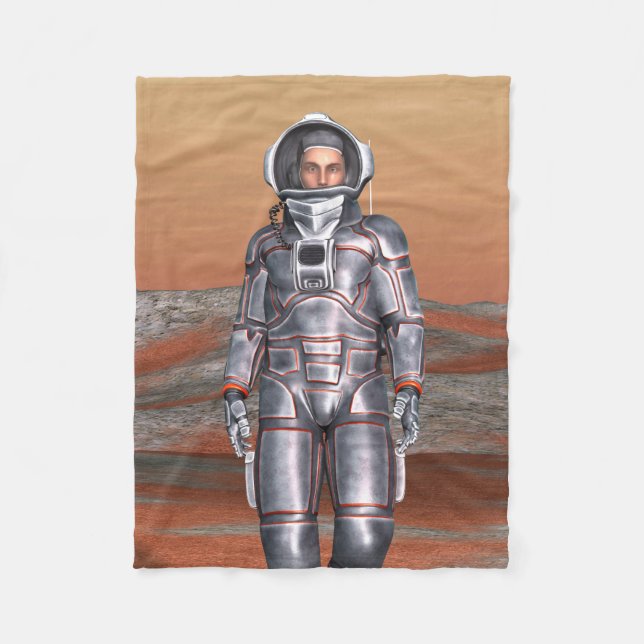 Astronaut Mars - Space Explorer auf Alien Planet Fleecedecke (Vorderseite)