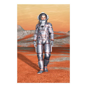 Astronaut Mars Space Explorer auf Alien Planet Fotodruck