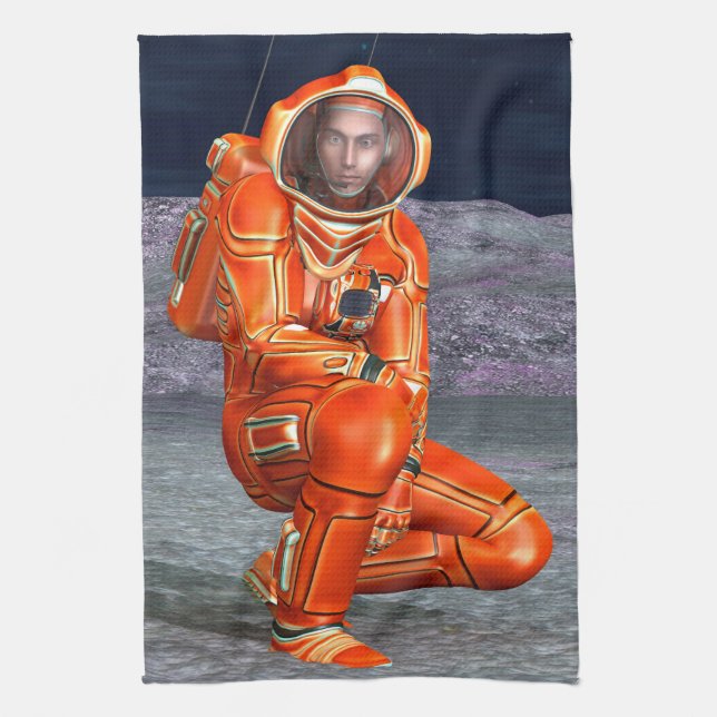 Astronaut Mars Space Explorer auf Alien Planet Handtuch (Vertikal)