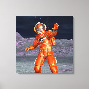 Astronaut Mars Space Explorer auf Alien Planet Leinwanddruck