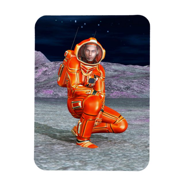 Astronaut Mars Space Explorer auf Alien Planet Magnet (Vertikal)
