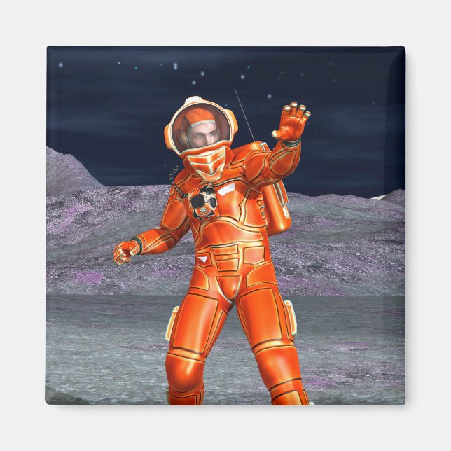 Astronaut Mars Space Explorer auf Alien Planet Magnet (Vorne)