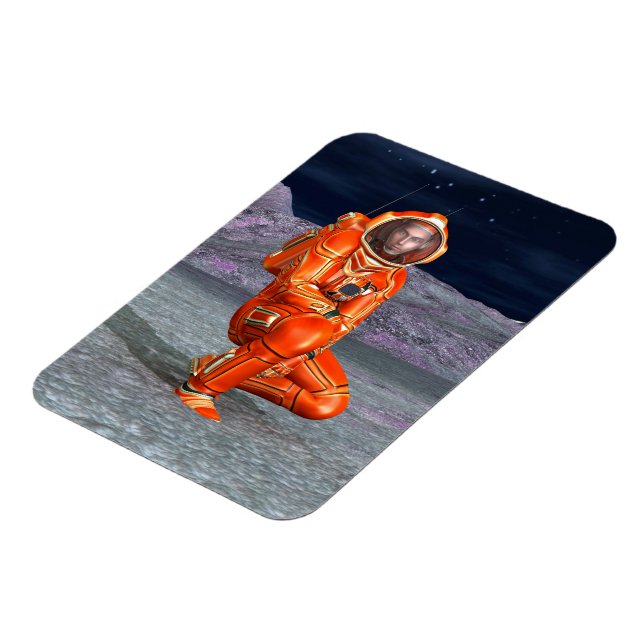 Astronaut Mars Space Explorer auf Alien Planet Magnet (Linke Seite)