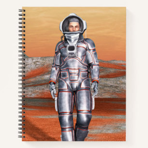 Astronaut Mars Space Explorer auf Alien Planet Notizbuch