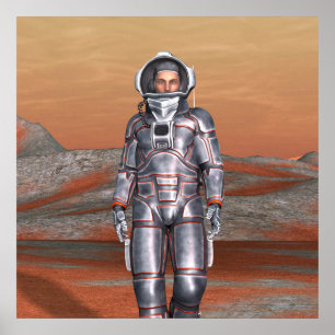 Astronaut Mars - Space Explorer auf Alien Planet Poster