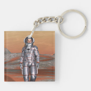 Astronaut Mars - Space Explorer auf Alien Planet Schlüsselanhänger