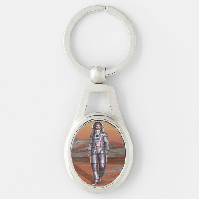 Astronaut Mars - Space Explorer auf Alien Planet Schlüsselanhänger (Vorderseite)
