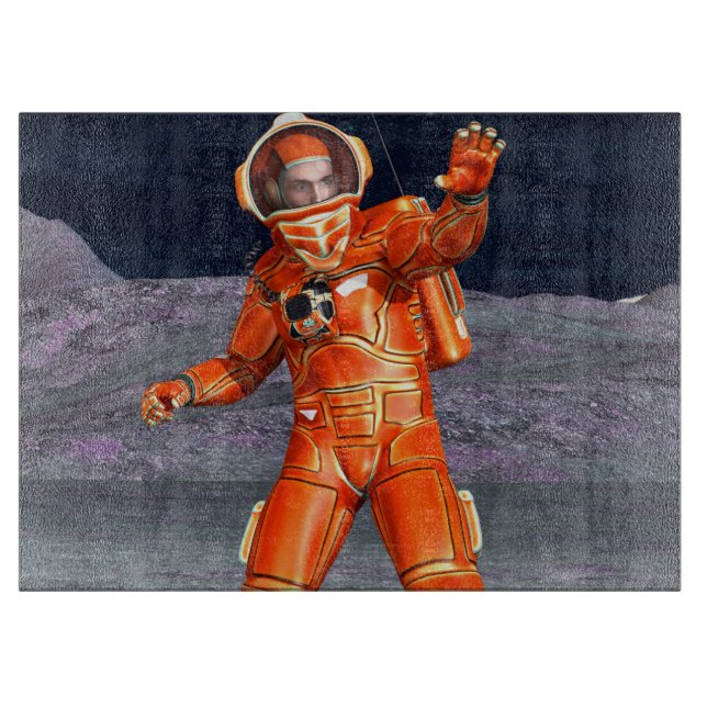Astronaut Mars Space Explorer auf Alien Planet Schneidebrett (Vorderseite)