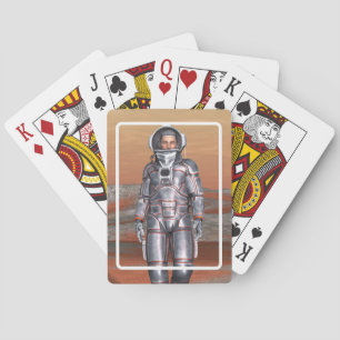 Astronaut Mars - Weltraumforscher auf einem außeri Spielkarten