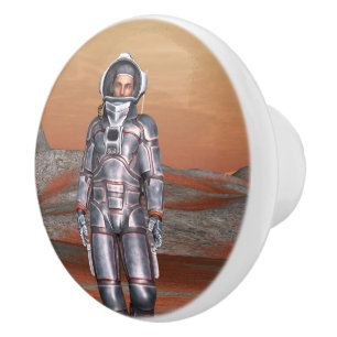 Astronaut Mars Weltraumforscher auf einem außerird Keramikknauf