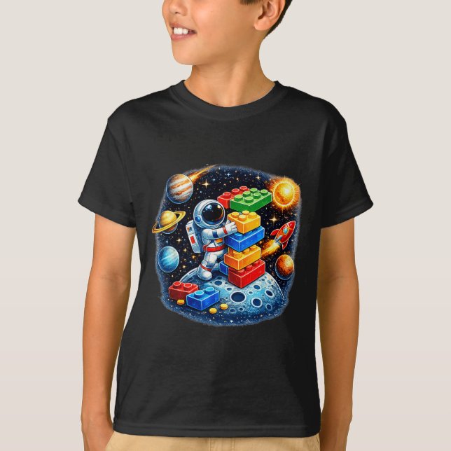 Astronaut Master Builder Baustein Solar T-Shirt (Vorderseite)