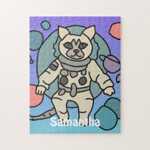 Astronaut Minimalist Katze im Weltraum Lustig &