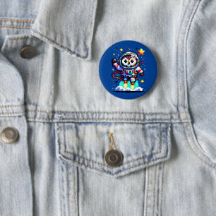 Astronaut mit 8 Bit - Retro Pixel Space Explorer Button