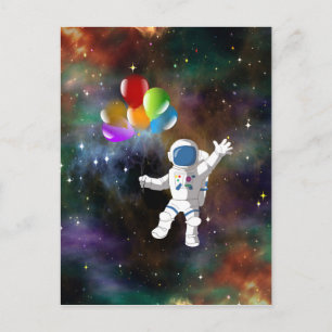 Astronaut mit Balloons Postkarte