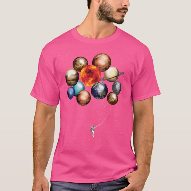 Astronaut mit Balloons T-Shirt (Vorderseite)