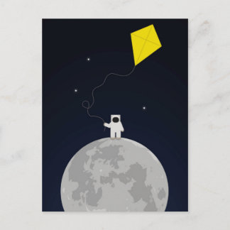 Astronaut mit Drachen Postkarte