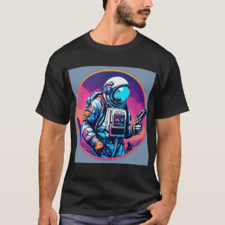 Astronaut mit einer Waffe: T - Shirt des Raumfahrt