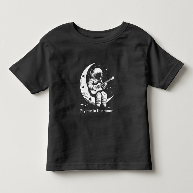Astronaut mit Gitarre auf dem Mond, Gesang Kleinkind T-shirt (Vorderseite)