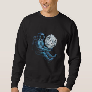 Astronaut mit Mondwürfel Sweatshirt