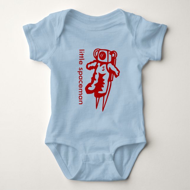 Astronaut mit Monogramm Baby Strampler (Vorderseite)