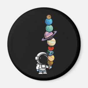 Astronaut mit Planet Scoops Interstellar Eiscreme Magnet