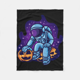 Astronaut mit Pumpkins Fleecedecke