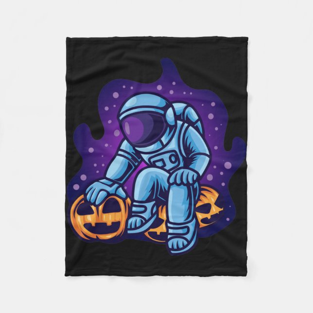 Astronaut mit Pumpkins Fleecedecke (Vorderseite)