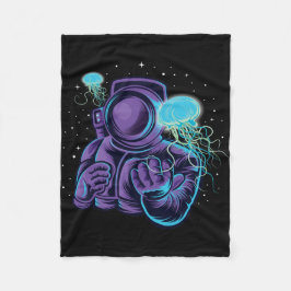 Astronaut mit Quallen Fleecedecke