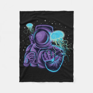 Astronaut mit Quallen Fleecedecke