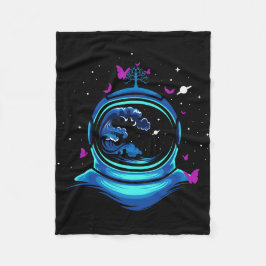 Astronaut mit Schmetterling Fleecedecke
