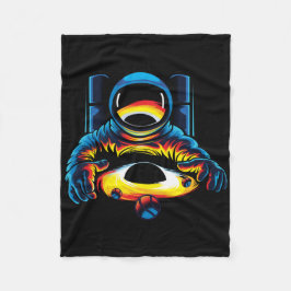 Astronaut mit schwarzem Loch Fleecedecke