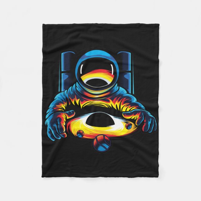 Astronaut mit schwarzem Loch Fleecedecke (Vorderseite)
